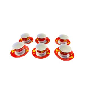 18 Pcs Cup suacer spoon set / ፈናጅል ብ ናይ / ሲኒዎች በትግራይ ባንደራ