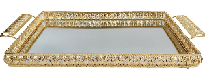 Golden Mirror Decorative Serving Tray