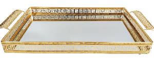 Golden Mirror Decorative Serving Tray