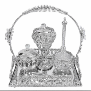 Silver Premium Incense Burner Set
