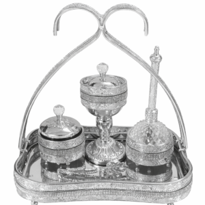 Silver Premium Incense Burner Set