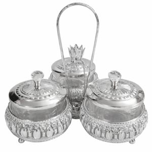 Silver Fruit & Snack Serving Tray Set