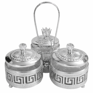 Silver Fruit & Snack Serving Tray Set