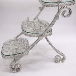 Silver 3-Dish Serving Plate Set