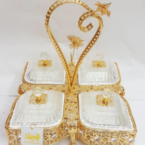Golden 4-Bowl Serving Tray Set